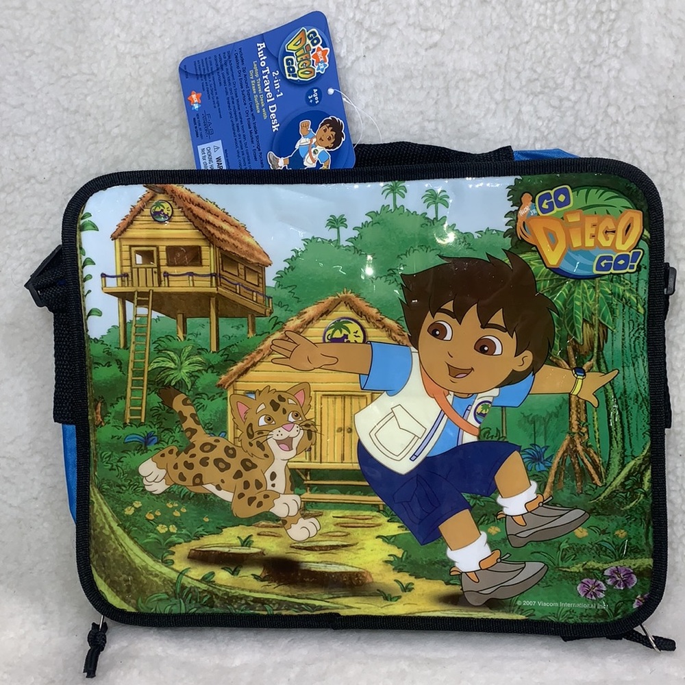 Nick Jr Go Diego Go 2 in 1 Auto Travel Desk 2006 dry erase board bag New 14"